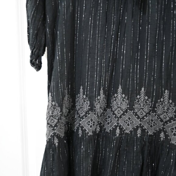 Jade by Johnny Was Size XS Embroidered Boho Style Peasant Mini Dress - Picture 2 of 9